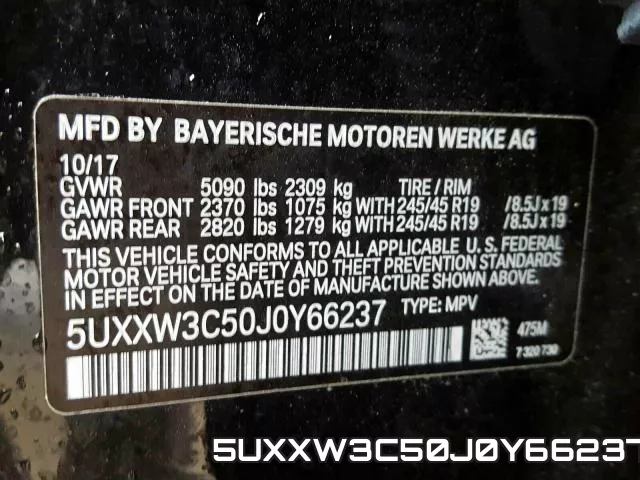 5UXXW3C50J0Y66237 фото 2
