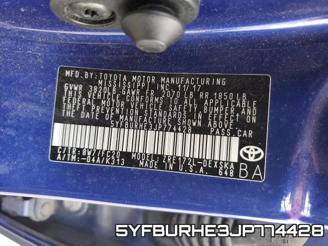 5YFBURHE3JP774428 фото 2