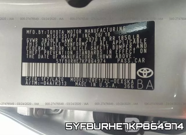 5YFBURHE7KP864974 фото 10
