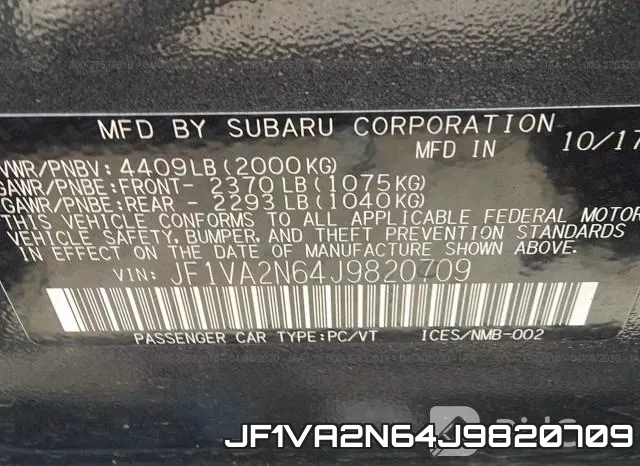 JF1VA2N64J9820709 фото 10