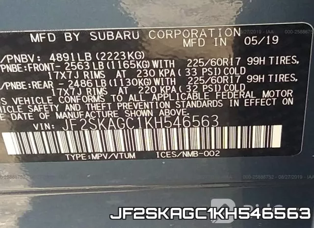 JF2SKAGC1KH546563 фото 10