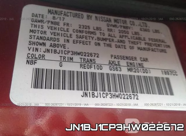JN1BJ1CP3HW022672 фото 10