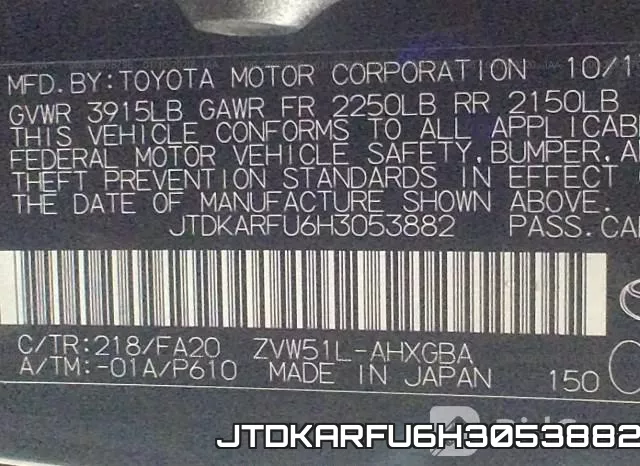 JTDKARFU6H3053882 фото 10