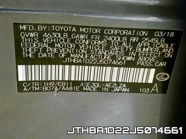 JTHBA1D22J5074661 фото 2