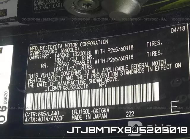 JTJBM7FX8J5203018 фото 10