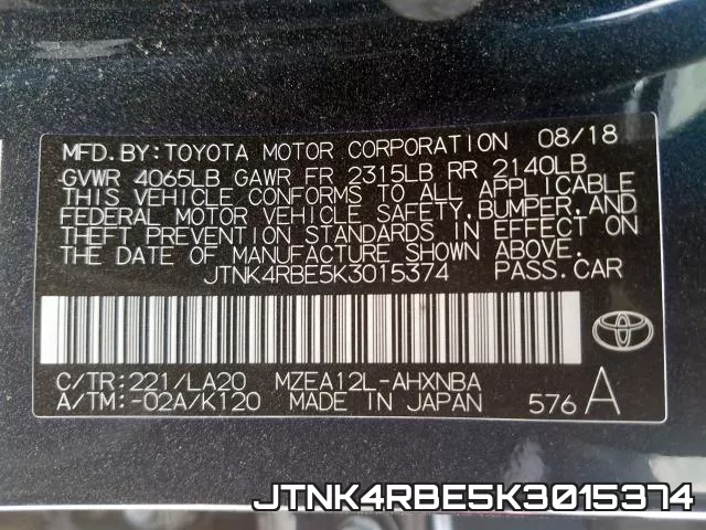 JTNK4RBE5K3015374 фото 2