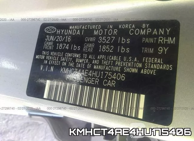 KMHCT4AE4HU175406 фото 10