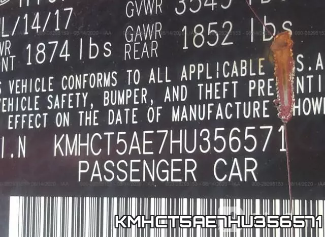 KMHCT5AE7HU356571 фото 10