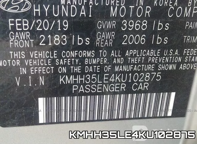 KMHH35LE4KU102875 фото 10