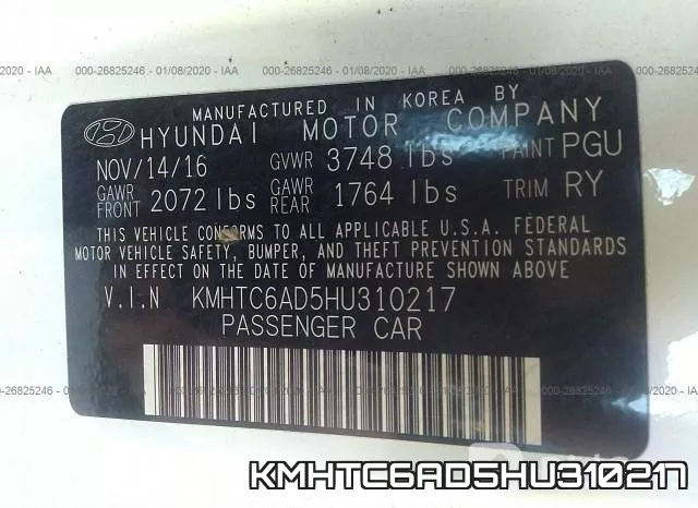 KMHTC6AD5HU310217 фото 10
