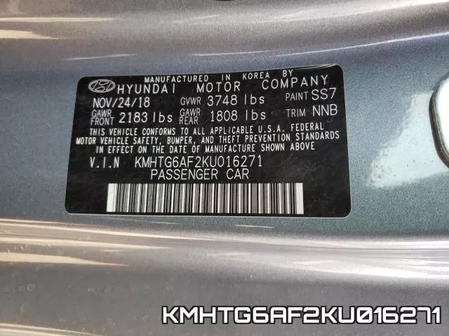 KMHTG6AF2KU016271 фото 2