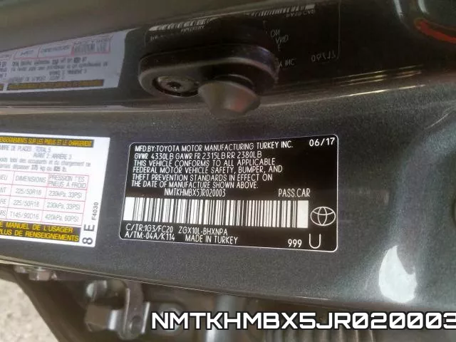 NMTKHMBX5JR020003 фото 2