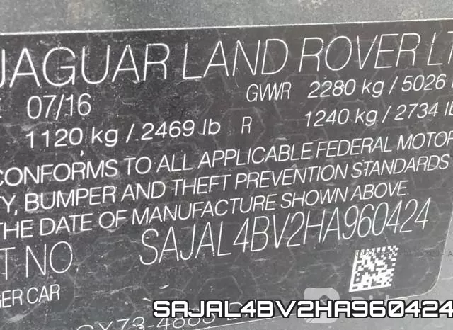 SAJAL4BV2HA960424 фото 10