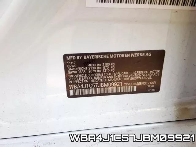 WBA4J1C57JBM09921 фото 2