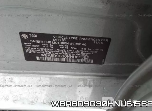 WBA8D9G30HNU61562 фото 10