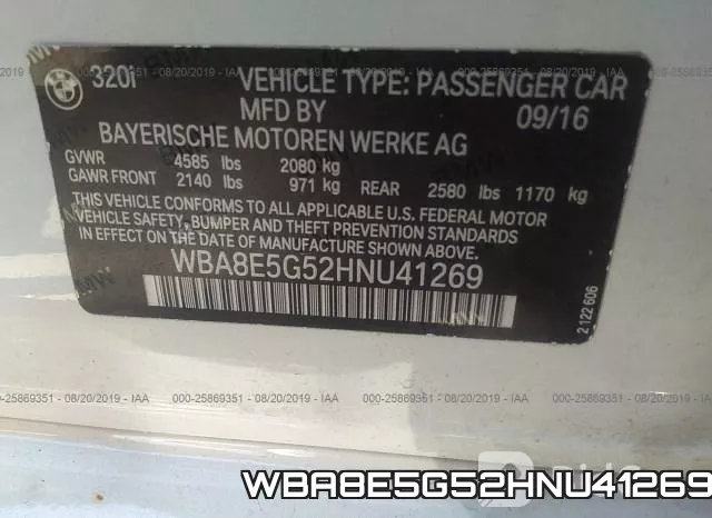 WBA8E5G52HNU41269 фото 10