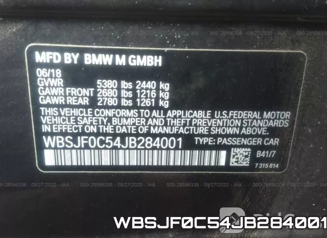 WBSJF0C54JB284001 фото 10