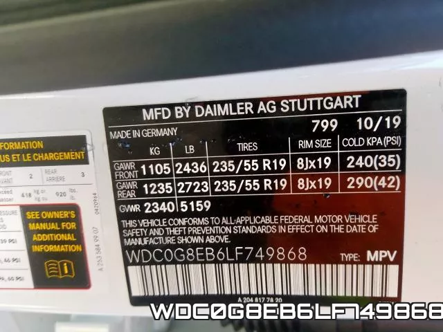 WDC0G8EB6LF749868 фото 2