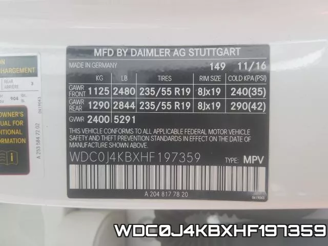 WDC0J4KBXHF197359 фото 2