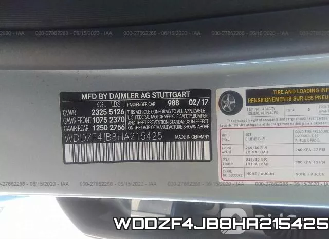 WDDZF4JB8HA215425 фото 10