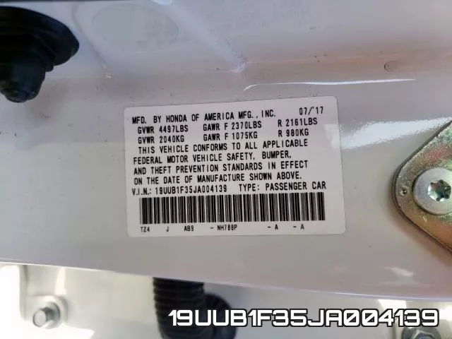 19UUB1F35JA004139 фото 2