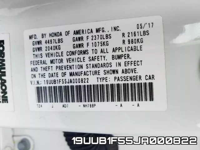 19UUB1F55JA000822 фото 2