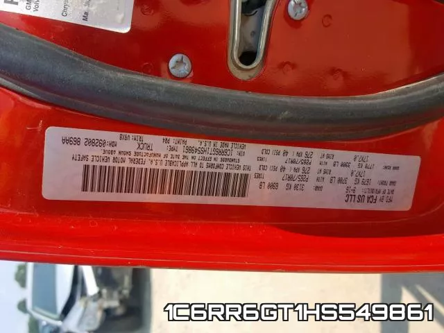 1C6RR6GT1HS549861 фото 2