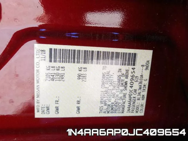 1N4AA6AP0JC409654 фото 2