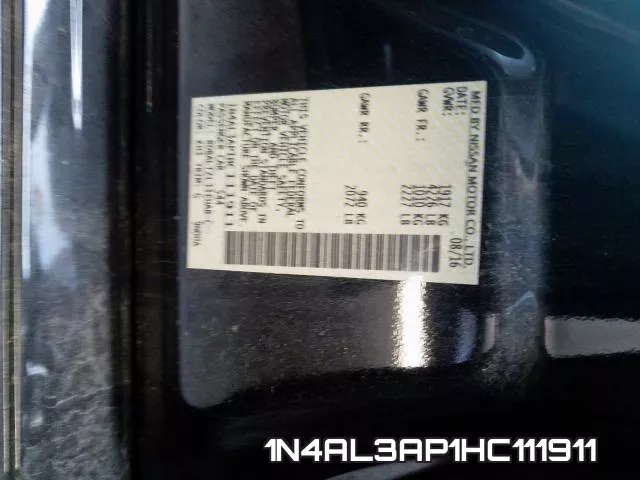 1N4AL3AP1HC111911 фото 2