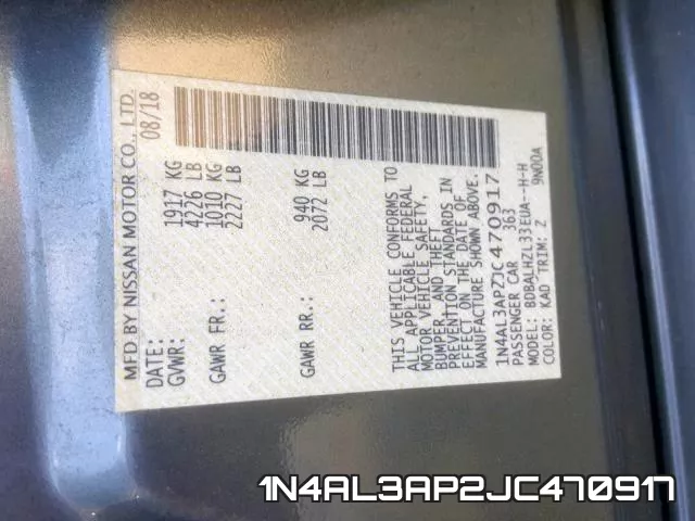 1N4AL3AP2JC470917 фото 2