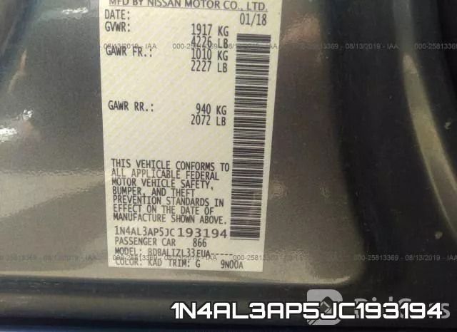 1N4AL3AP5JC193194 фото 10