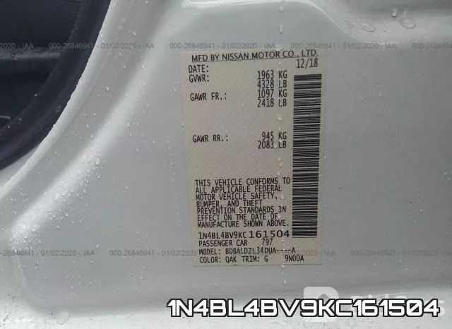 1N4BL4BV9KC161504 фото 10
