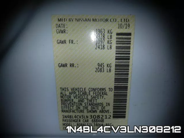 1N4BL4CV3LN308212 фото 2