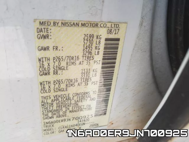1N6AD0ER9JN700925 фото 2
