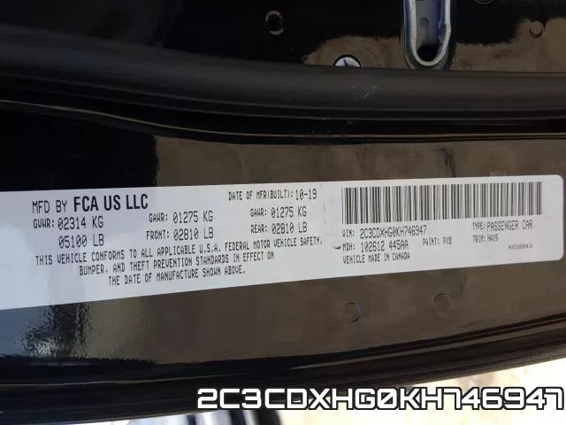 2C3CDXHG0KH746947 фото 2