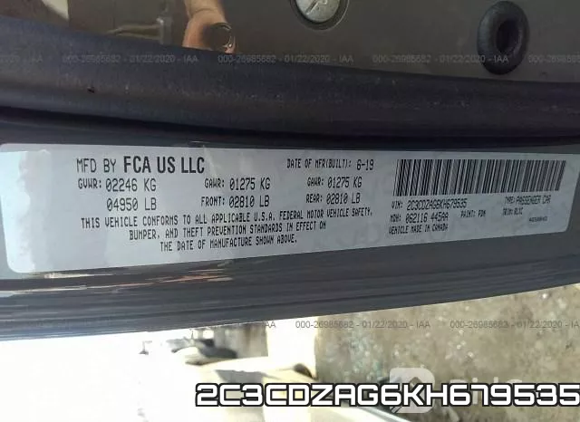 2C3CDZAG6KH679535 фото 10