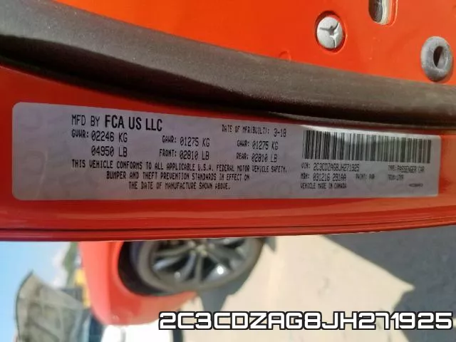 2C3CDZAG8JH271925 фото 2