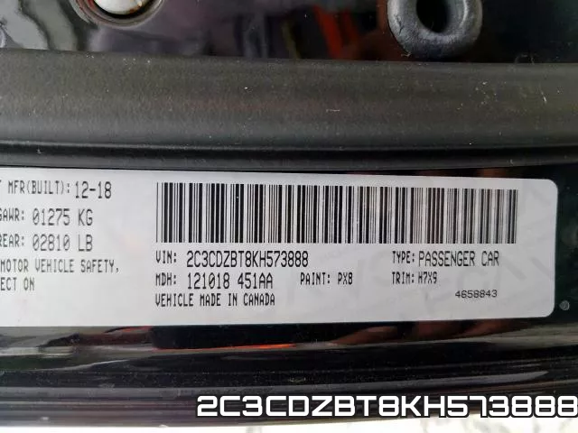 2C3CDZBT8KH573888 фото 2