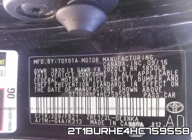 2T1BURHE4HC759558 фото 10