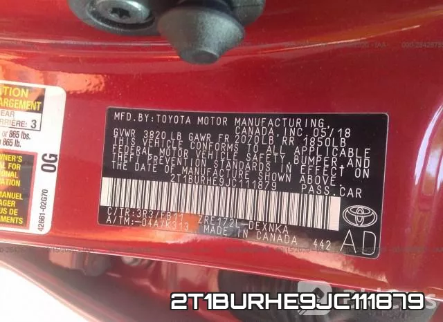 2T1BURHE9JC111879 фото 10
