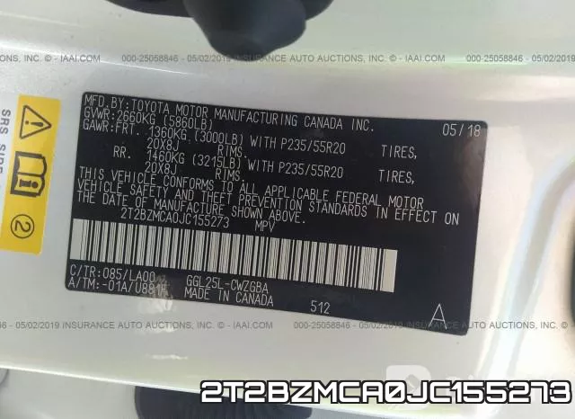 2T2BZMCA0JC155273 фото 10