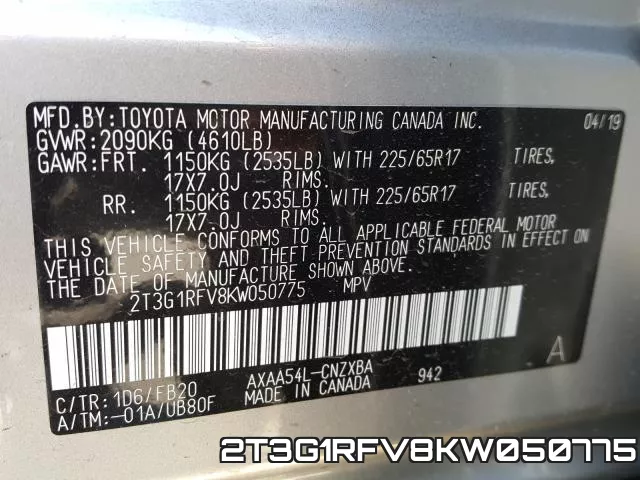 2T3G1RFV8KW050775 фото 2
