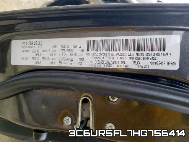 3C6UR5FL7HG756414 фото 2