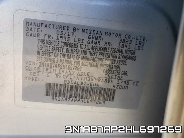 3N1AB7AP2HL697269 фото 2