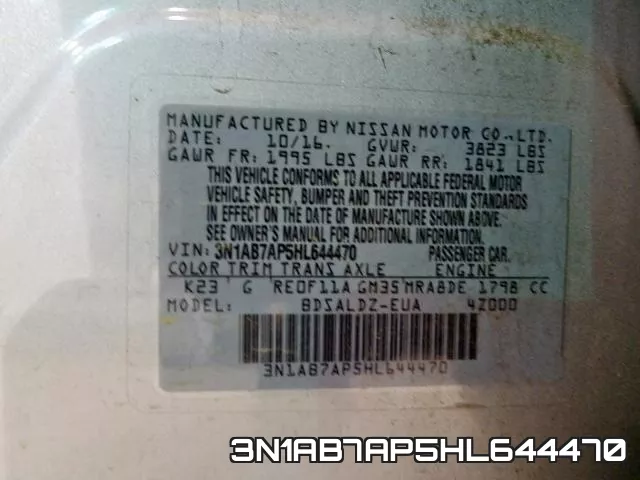 3N1AB7AP5HL644470 фото 2