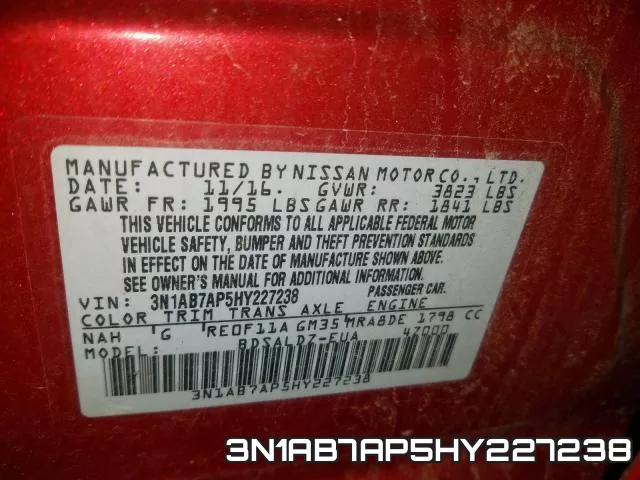 3N1AB7AP5HY227238 фото 2