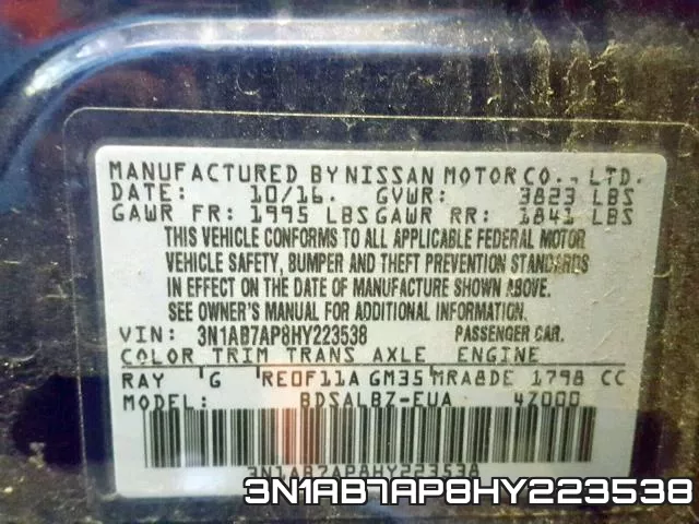 3N1AB7AP8HY223538 фото 2
