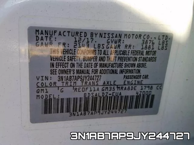 3N1AB7AP9JY244727 фото 2