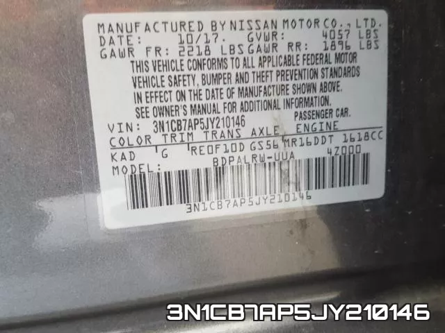 3N1CB7AP5JY210146 фото 2