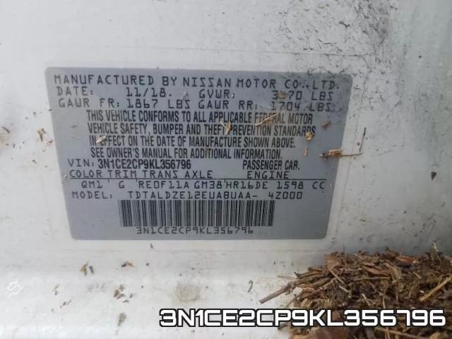 3N1CE2CP9KL356796 фото 2